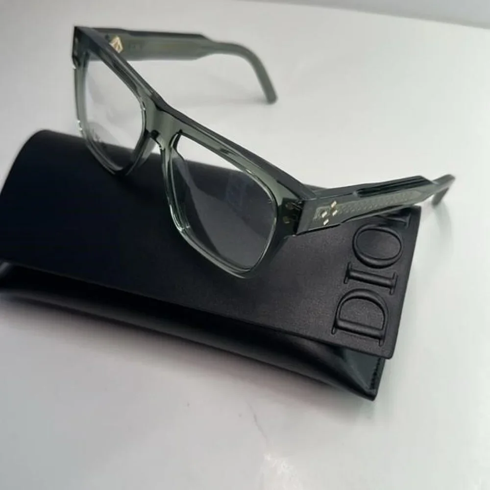 New Dior CD Diamond S6I Optical Glasses transparent Green Fast Ship!